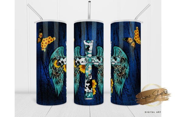 20oz Jesus Butterfly Sunflower Tumbler3
