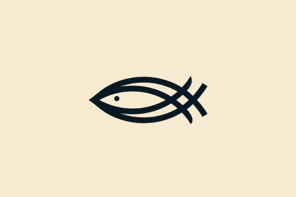 Abstract Simple Jesus Fish Design Vector for Logos
