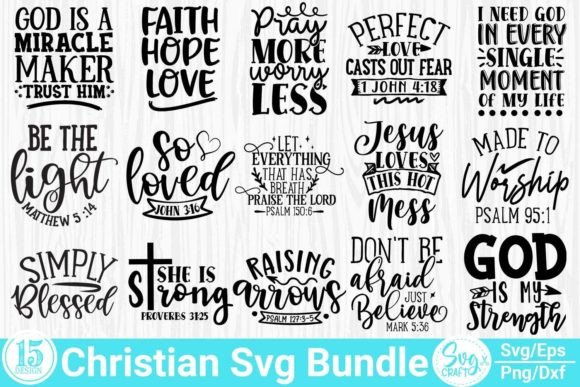 Christian Saying SVG Bundle Faith Bundle for Crafts