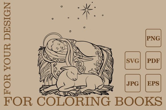 Christmas Christian Baby Jesus Nativity: Coloring Pages Amp for Branding
