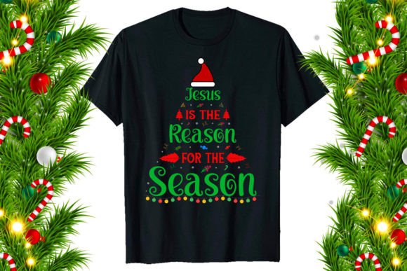 Christmas T-shirt Design Jesus is Print Templates