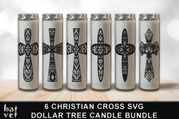 Dollar Tree Candle Christian Cross SVG for Crafts & Content Publishing