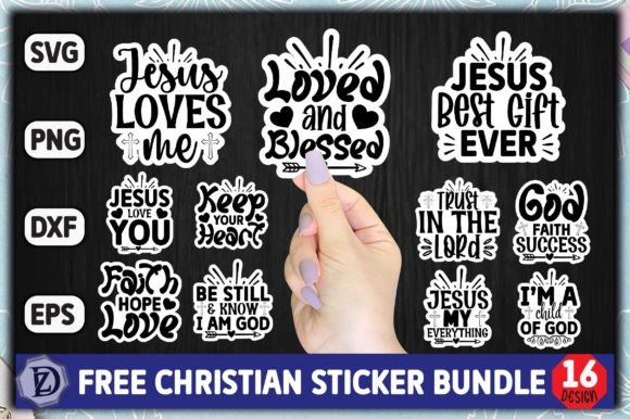 Free Christian Sticker Bundle for Crafts and Digital Selling