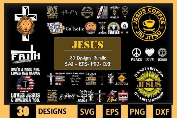 Jesus Bundle SVG 30 Designs for Crafts
