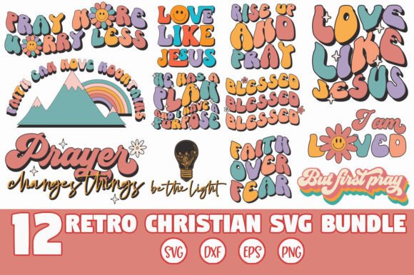 Retro Christian SVG Bundle for Crafts