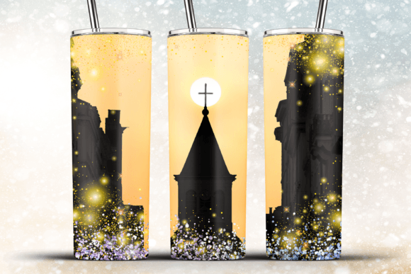 Santa Jesus Cross Glitter 20oz Tumbler & Crafts